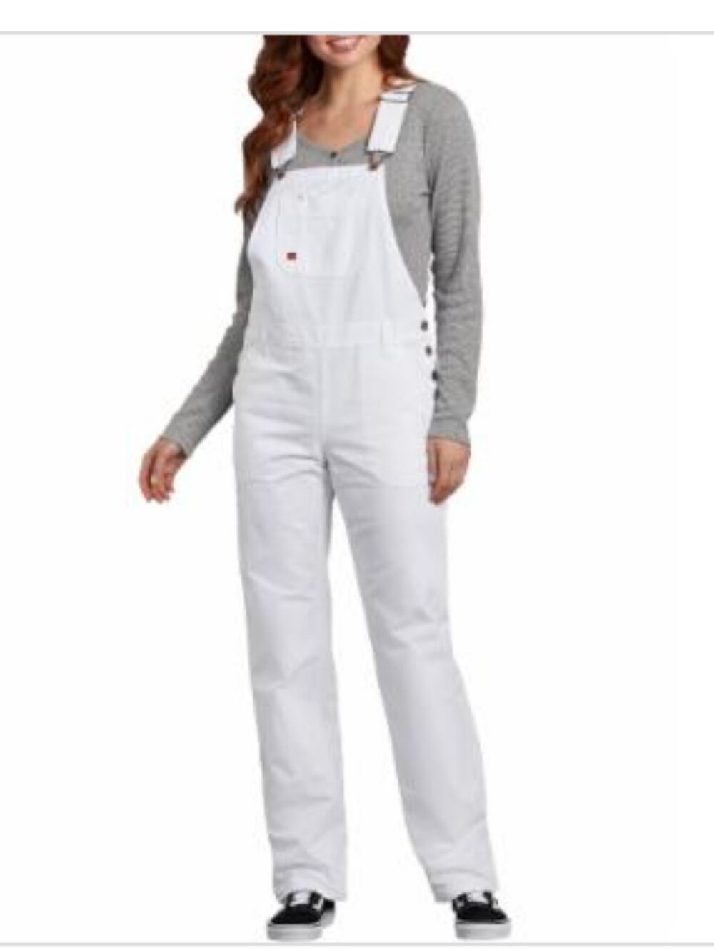 Dickies ivory white Relaxed Bib Women's Overalls size medium brand new